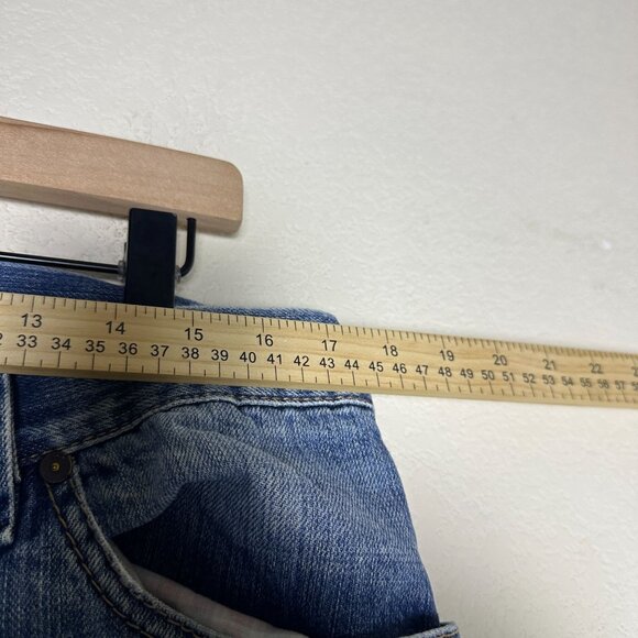 United Colors of Benetton Denim Jean Pant Men Distressed 34x33 Italy Plaid Line - Picture 7 of 14